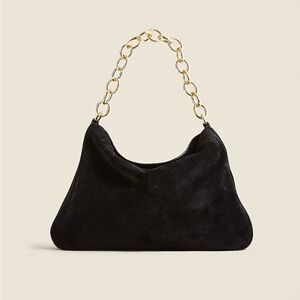 J.Crew Suede Berkeley Chain Bag – Large | Black | NWT